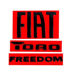 Kit Emblema Traseiro Fiat Toro Freedom Preto Black Piano - Preto