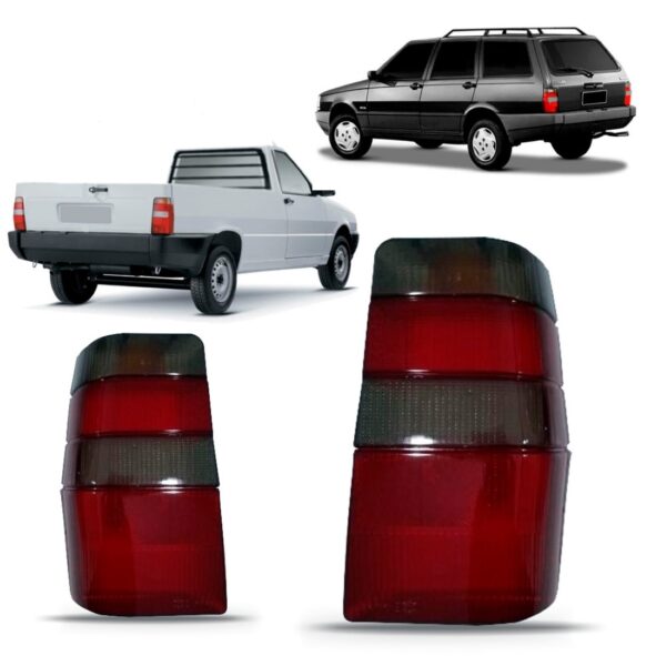 Lente Lanterna Traseira Para Fiorino Elba 1987 A 1999 Fume Lado Direito