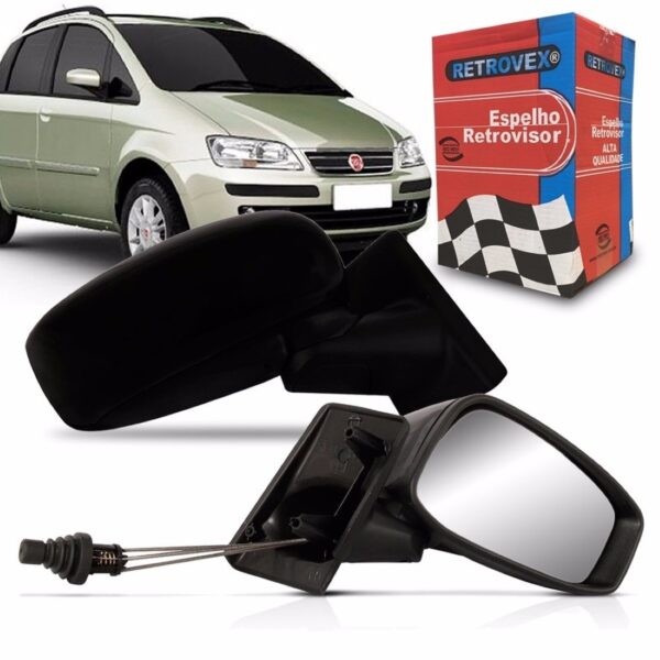 Retrovisor Para Idea 2005 06 A 2009 Controle Manual Retrovex Lado Direito