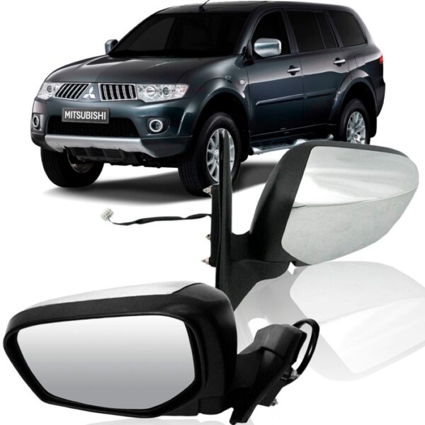 Retrovisor L200 Triton E Pajero Dakar 2008 A 2011 Elétrico Lado Direito