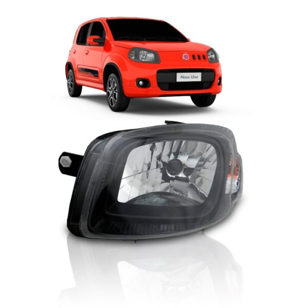 Farol Para Uno Way 10 11 2012 13 2014 Mascara Negra 1ª Linha Esquerdo/motorista