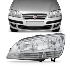 Farol Idea 2005 2006 2007 2008 2009 2010 Cromado 1ª Linha - Esquerdo/motorista