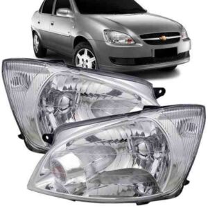 Farol Corsa Classic 2010 2011 2012 2013 Cromado 1ª Linha Direito/passageiro