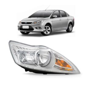 Farol Ford Focus 2009 2010 2011 2012 Cromado 1ª Linha - Direito/passageiro