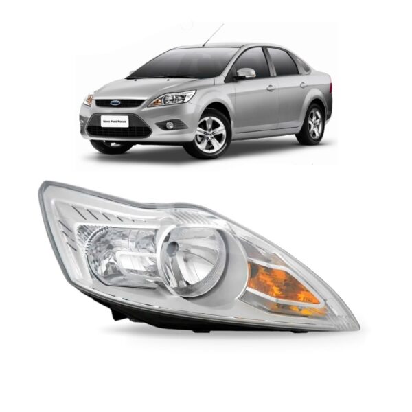 Farol Ford Focus 2009 2010 2011 2012 Cromado 1ª Linha - Direito/passageiro