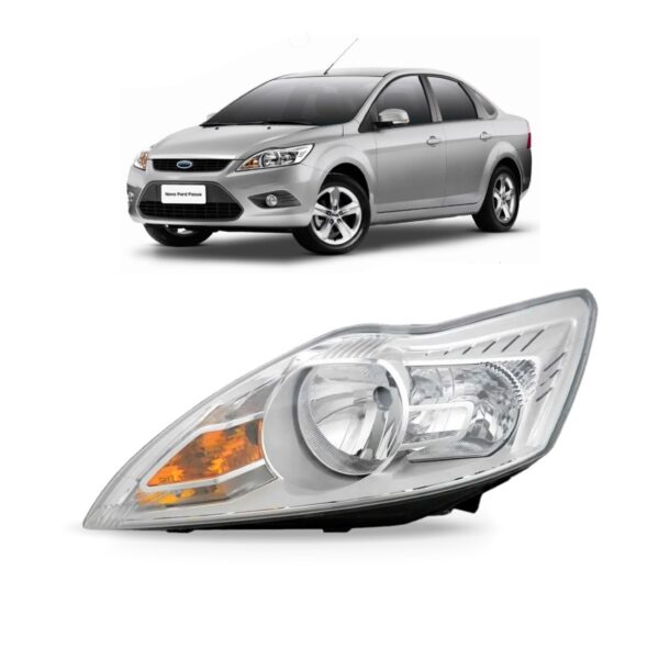 Farol Ford Focus 2009 2010 2011 2012 Cromado 1ª Linha - Esquerdo/motorista