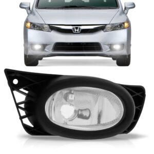 Farolete De Milha Neblina New Civic 09 10 11 Honda 1ª Linha - Transparente