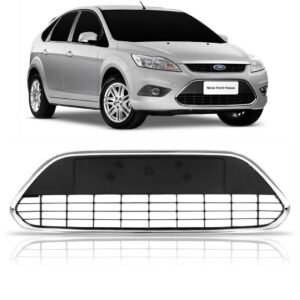 Tela Frontal Parachoque Focus 2009 10 2012 13 Friso Cromado Preto