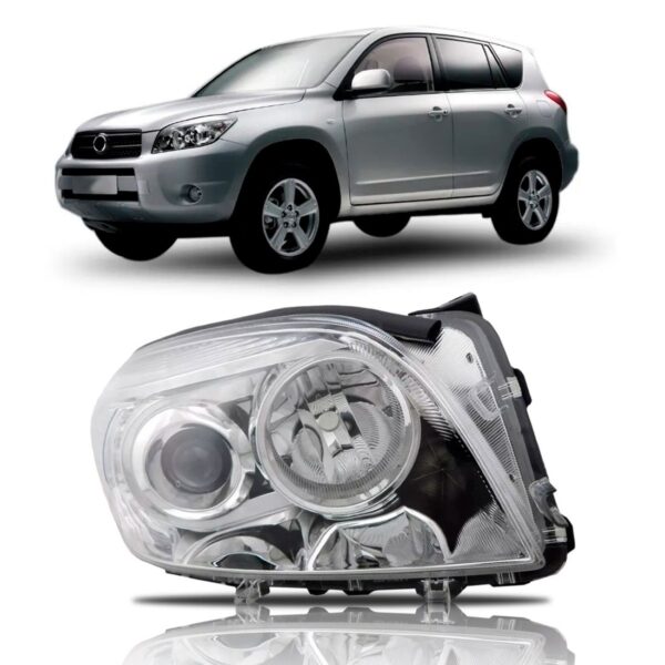 Farol Para Rav4 2009 2010 2011 2012 2013 Mascara Cromada Lado Direito