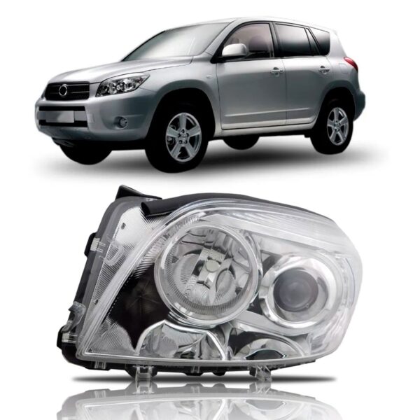 Farol Para Rav4 2009 2010 2011 2012 2013 Mascara Cromada Lado Esquerdo