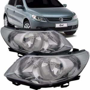 Farol Gol G5 Saveiro Voyage Foco Duplo Cinza Fume 1ª Linha - Direito/passageiro