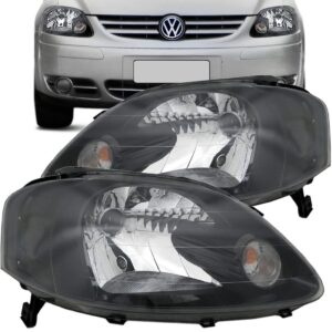 Farol Fox Spacefox 2003 2004 05 06 07 08 2009 Mascara Negra Lado Esquerdo