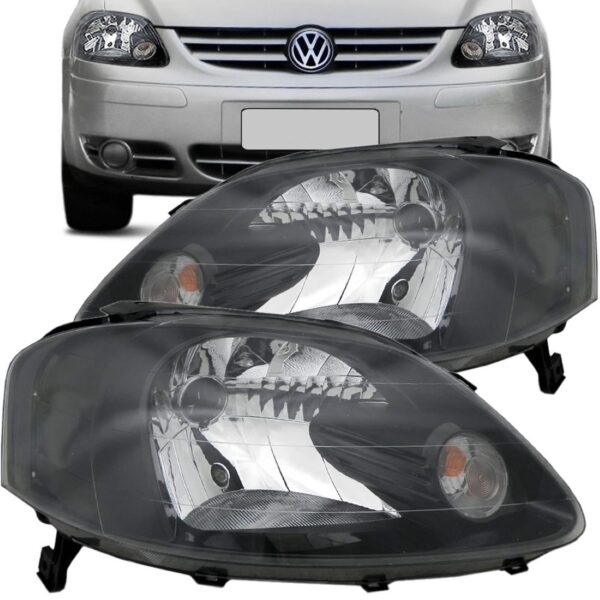 Farol Fox Spacefox 2003 2004 05 06 07 08 2009 Mascara Negra Lado Esquerdo