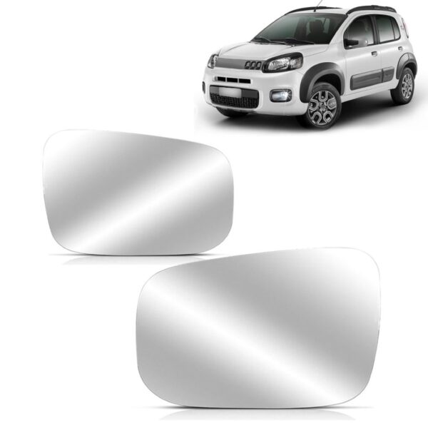 Lente Retrovisor Uno 2015 2016 2017 2018 Com Base Lado Direito