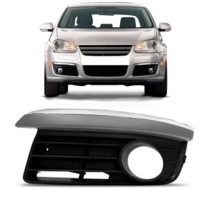 Moldura Milha Jetta 07 08 09 10 Com Auxiliar Friso Cromado Lado Esquerdo