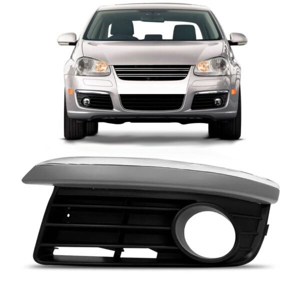 Moldura Milha Jetta 07 08 09 10 Com Auxiliar Friso Cromado Lado Esquerdo