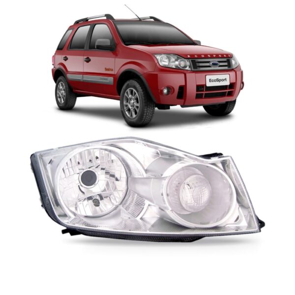 Farol Ecosport 2008 2009 2010 2011 2012 Cromado Lado Direito