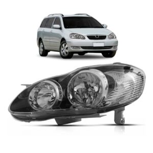 Farol Corolla Fielder 03 04 05 06 07 Mascara Negra 1ª Linha Esquerdo/motorista