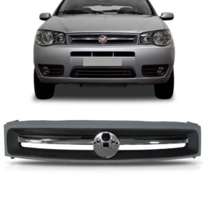 Grade Tela Palio Economy 2010 A 2012 Primer C/friso Cromado Cinza/preto