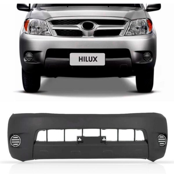 Parachoque Dianteiro Hilux Sr-v 2006 A 2011 Com Furo Novo Preto