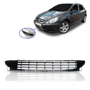 Grade Peugeot 307 Preta Inf Central  2003 2004 2005 2006 - Preto