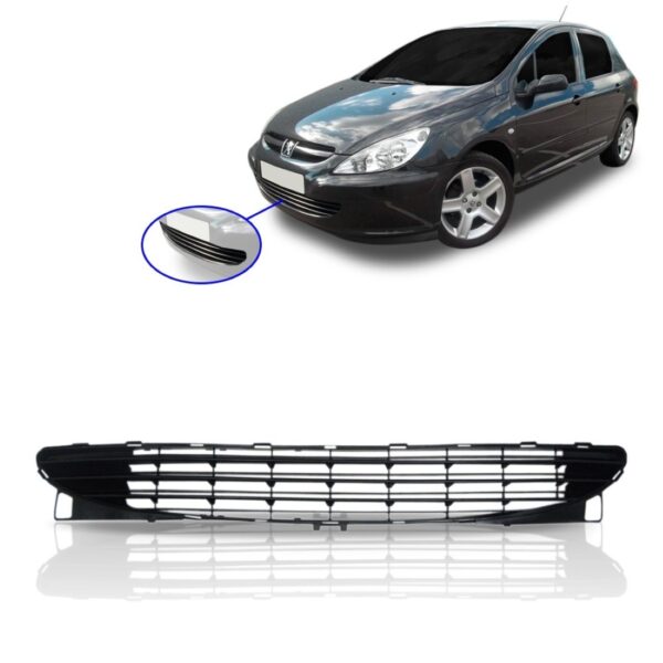 Grade Peugeot 307 Preta Inf Central  2003 2004 2005 2006 - Preto