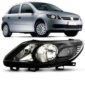 Farol Gol G5 2008 A 2013 Mascara Negra Foco Duplo 1ª Linha - Esquerdo/motorista