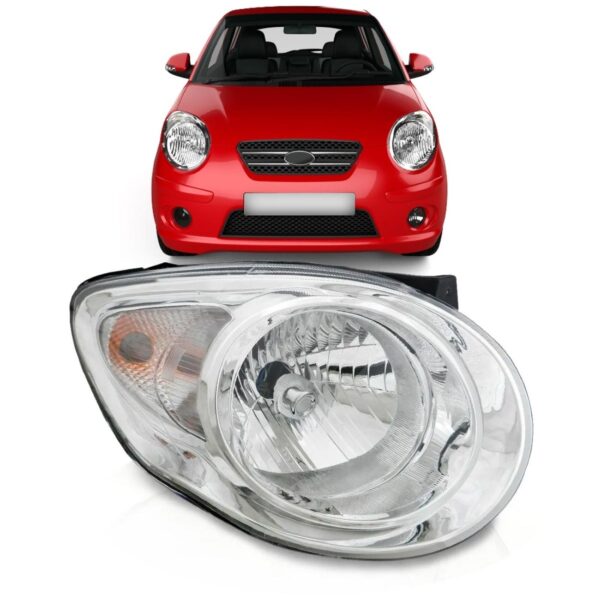 Farol Picanto 2009 2010 2011 Cromado 1ª Linha Direito/passageiro