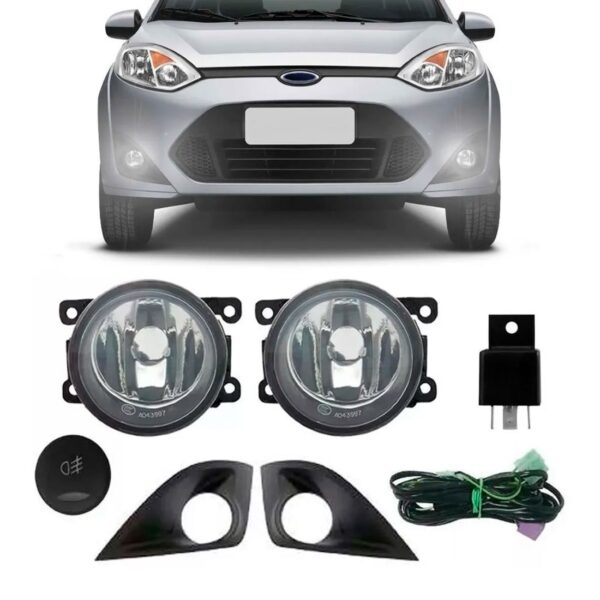Kit Farol Milha Novo Fiesta 2010 2011 Hatch Sedan Neblina Cristal