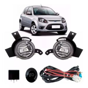 Kit Farol Auxilar Milha Neblina Para Ford Ka Fiesta 08 10 11 Kit