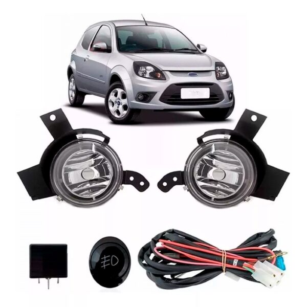 Kit Farol Auxilar Milha Neblina Para Ford Ka Fiesta 08 10 11 Kit