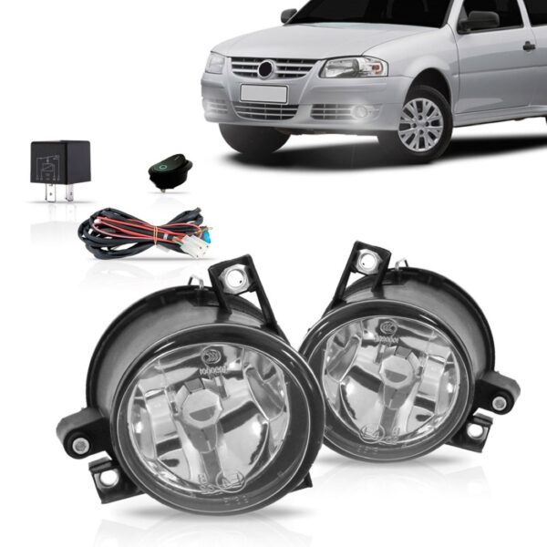 Kit Farol Milha Gol G4 Fox 06 07 08 09 10 Botão Alternativo