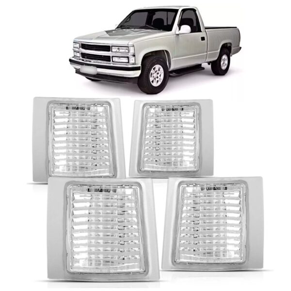 Kit Sinaleira Lanterna Dianteira Silverado 97 A 01 - 04peças Cristal