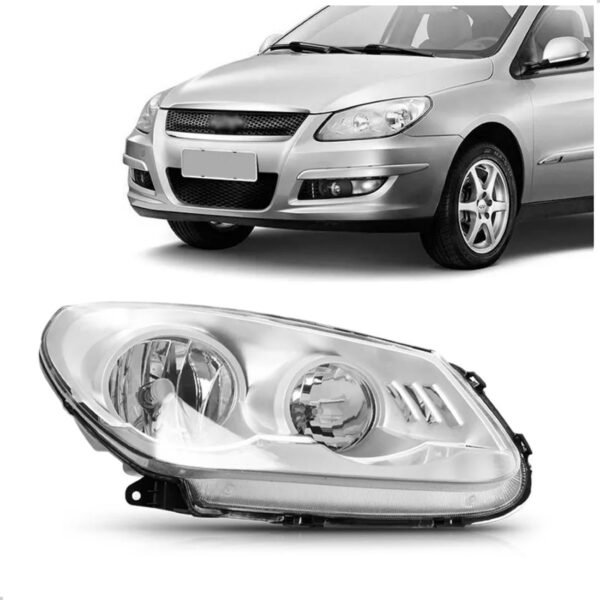 Farol Chery Cielo 2010 2011 2012 Cromado 1ª Linha Direito/passageiro