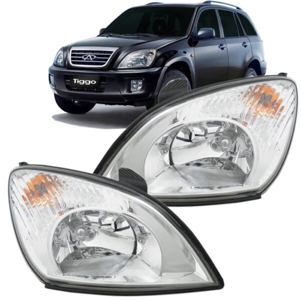 Farol Chery Tiggo 2010 2011 2012 2013 Cromado 1ª Linha - Direito/passageiro