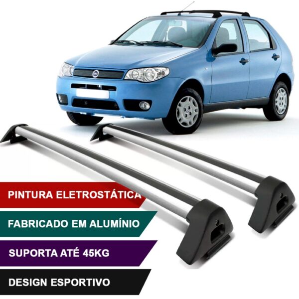 Rack Teto Travessa Palio Siena 4p 1996 A 2012 Prata Alumínio Prata