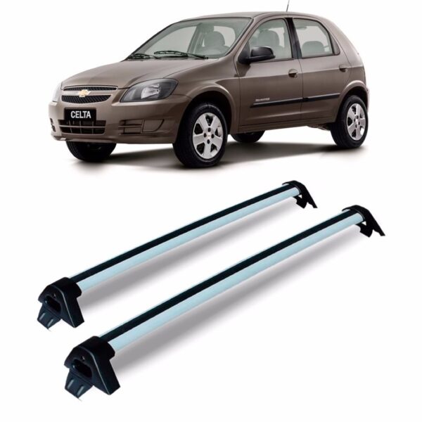 Rack Aluminio Para Celta Prisma 4 Portas Prata Até 2012 Prata