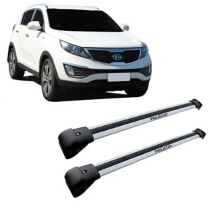 Travessa Do Rack Teto Para Kia Sportage 05 06 07 08 09 2010 Cor Prata