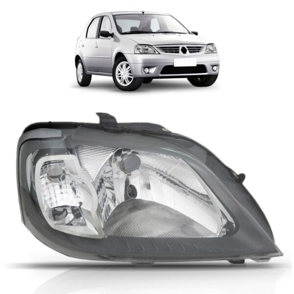 Farol Logan 2007 2008 2009 2010 Mascara Cinza 1ª Linha Direito/passageiro