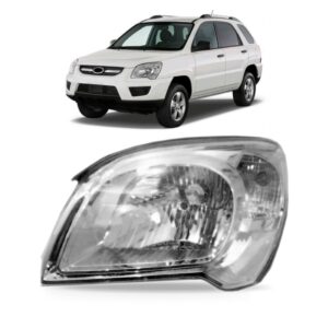 Farol Kia Sportage 2009 2010 2011 Cromado 1ª Linha Esquerdo/motorista