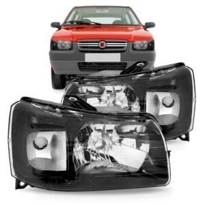 Farol Uno 2004 A 2010 Mascara Negra 1ª Linha - Esquerdo/motorista