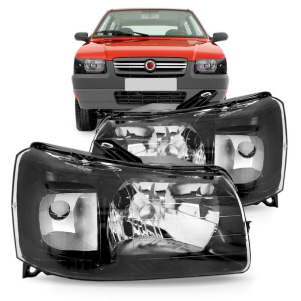 Farol Uno 2004 A 2010 Mascara Negra 1ª Linha - Esquerdo/motorista