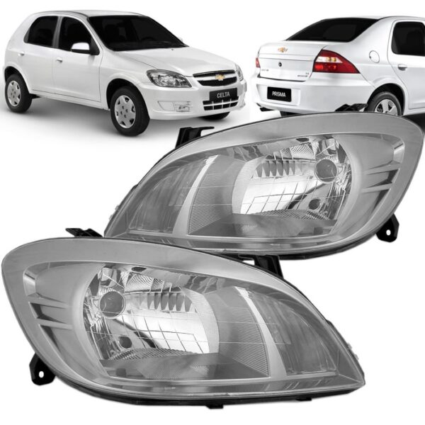 Farol Celta E Prisma 2011 2012 2013 Máscara Cinza 1ª Linha Direito/passageiro