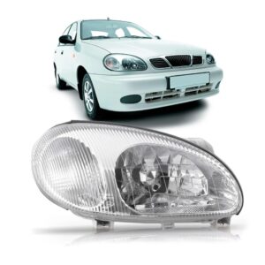 Farol Lanos 97 98 99 00 01 02 Foco Simples Cromado 1ª Linha - Direito/passageiro