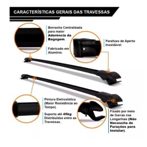 Travessa Aluminio Tucson Larga Preto 2004 A 2017 C/ Garantia Preto
