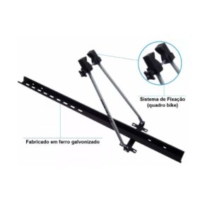 Suporte Bicicleta Teto Sp Rack Carros Com Rack Ferro Galvanizado 17kg