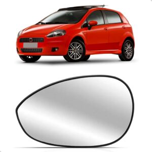 Lente Retrovisor Para Fiat Punto E Línea 2007 A 2017 C/ Base Lado Esquerdo