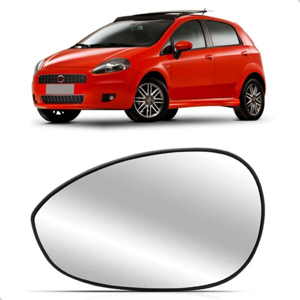 Lente Retrovisor Para Fiat Punto E Línea 2007 A 2017 C/ Base Lado Esquerdo