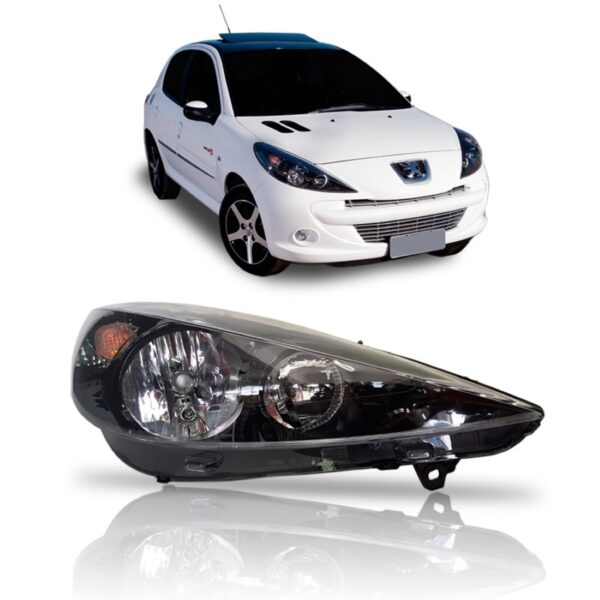 Farol Peugeot 207 Hoggar 2007 Até 2014  Mascara Negra Ld Direito