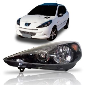 Farol Peugeot 207 Hoggar 2007 Até  2014  Mascara Negra Le Esquerdo
